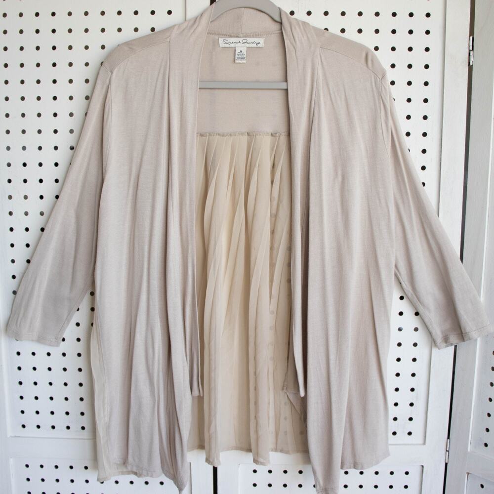 French Laundry Womens SIZE M Beige Open Front‎ Cardigan